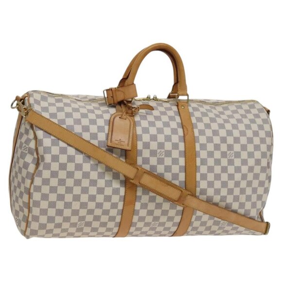 LOUIS VUITTON Damier Azur Keepall Bandouliere 55 Boston Bag - Picture 1 of 16